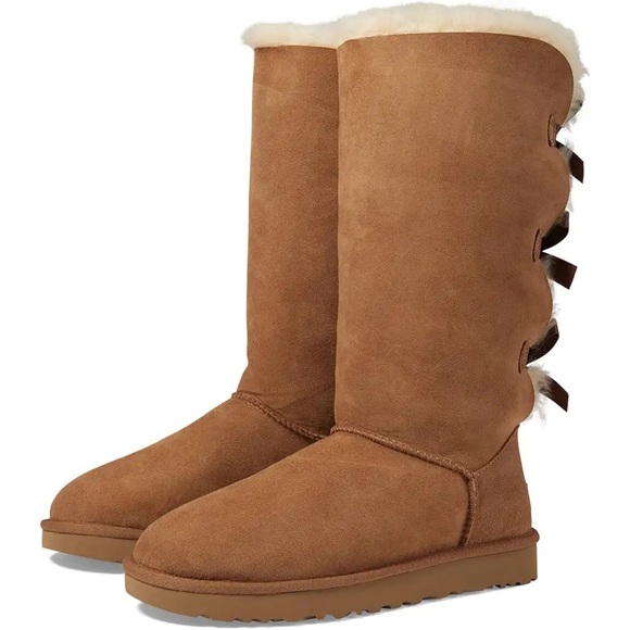 UGG Tall Bailey Bow Sherpa Boots 7 - Picture 1 of 14
